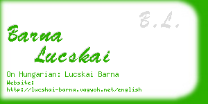 barna lucskai business card